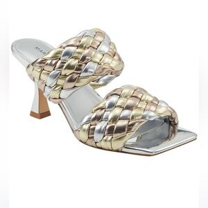 Marc Fisher Toree Heeled Slide Womens Dress Braided Rope Strap Sandals Size 10